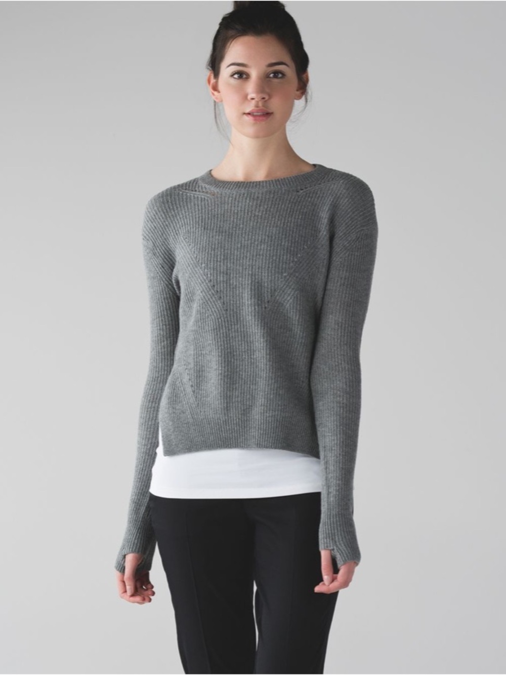 Lululemon Seva Sweater Merino Wool Heathered Medium Grey